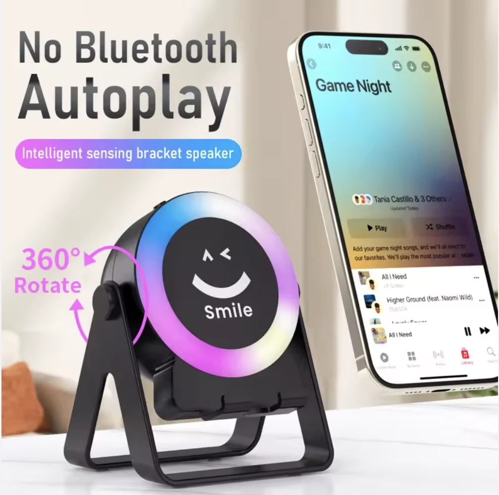 ZF18 Wireless Speakers Phone Stand 5W LED RGB Lights Sound Speaker