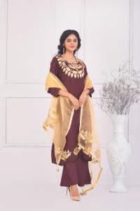 Dollar and Embroidery Work Three Piece