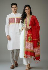 Panjabi Three Piece Couple Set