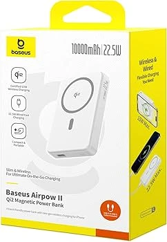 Baseus Airpow Ⅱ Qi2 10000mAh MagSafe Power Bank, 15W Wireless Charger, 22.5W USB-A + 20W USB-C PD