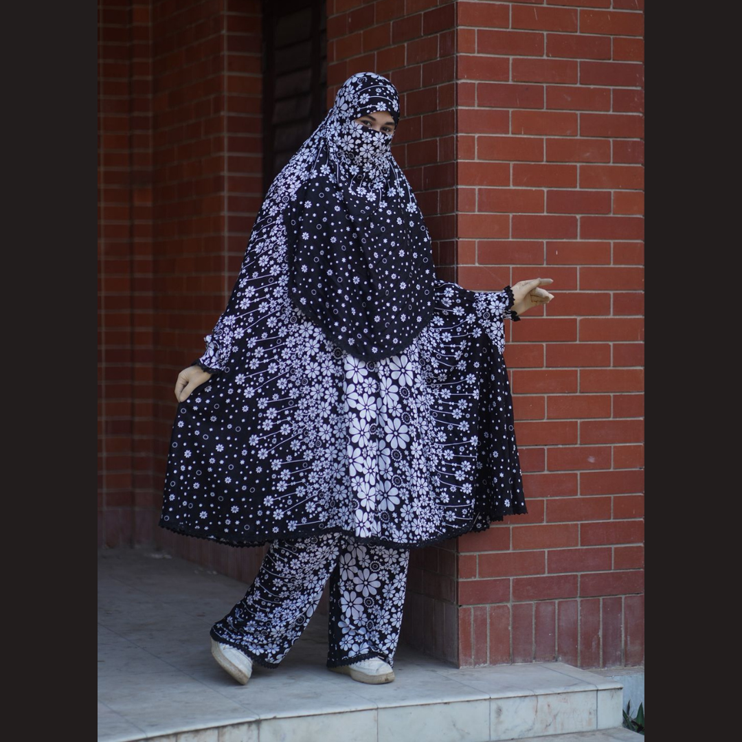 Elegant Palazzo long Khimar Set