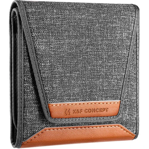K&F Concept 3-Pocket Lens Filter Case – Holds Filters Up to 82mm – Compact Protective Storage for Camera Filters KF13.138