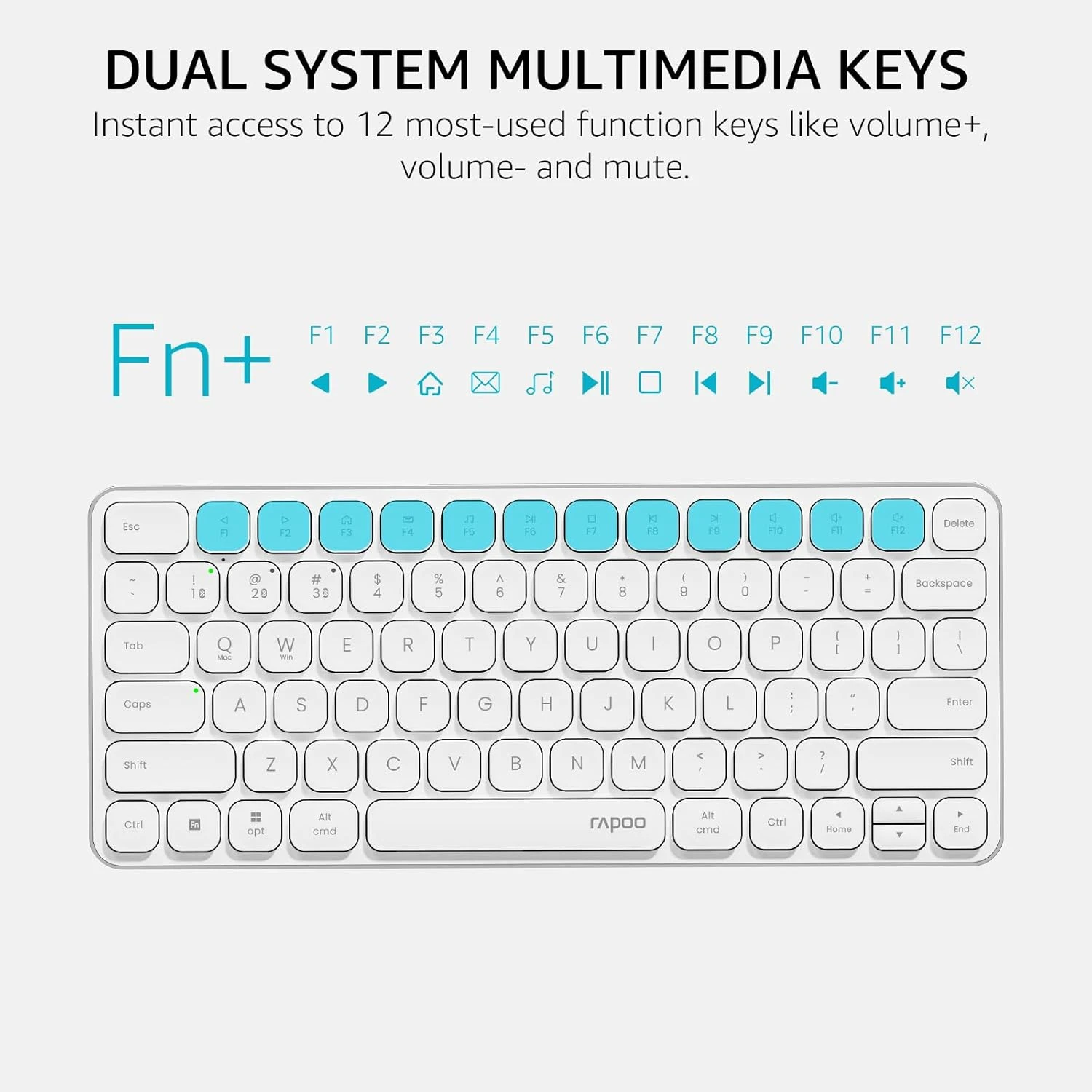 Rapoo E9050L Ultra-Slim Multi-Mode Wireless Keyboard – White